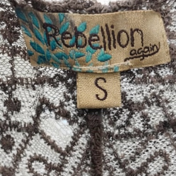 Rebellion Again Gray Lace Mandala Duster Cardigan Sheer Boho Size S - Picture 3 of 3